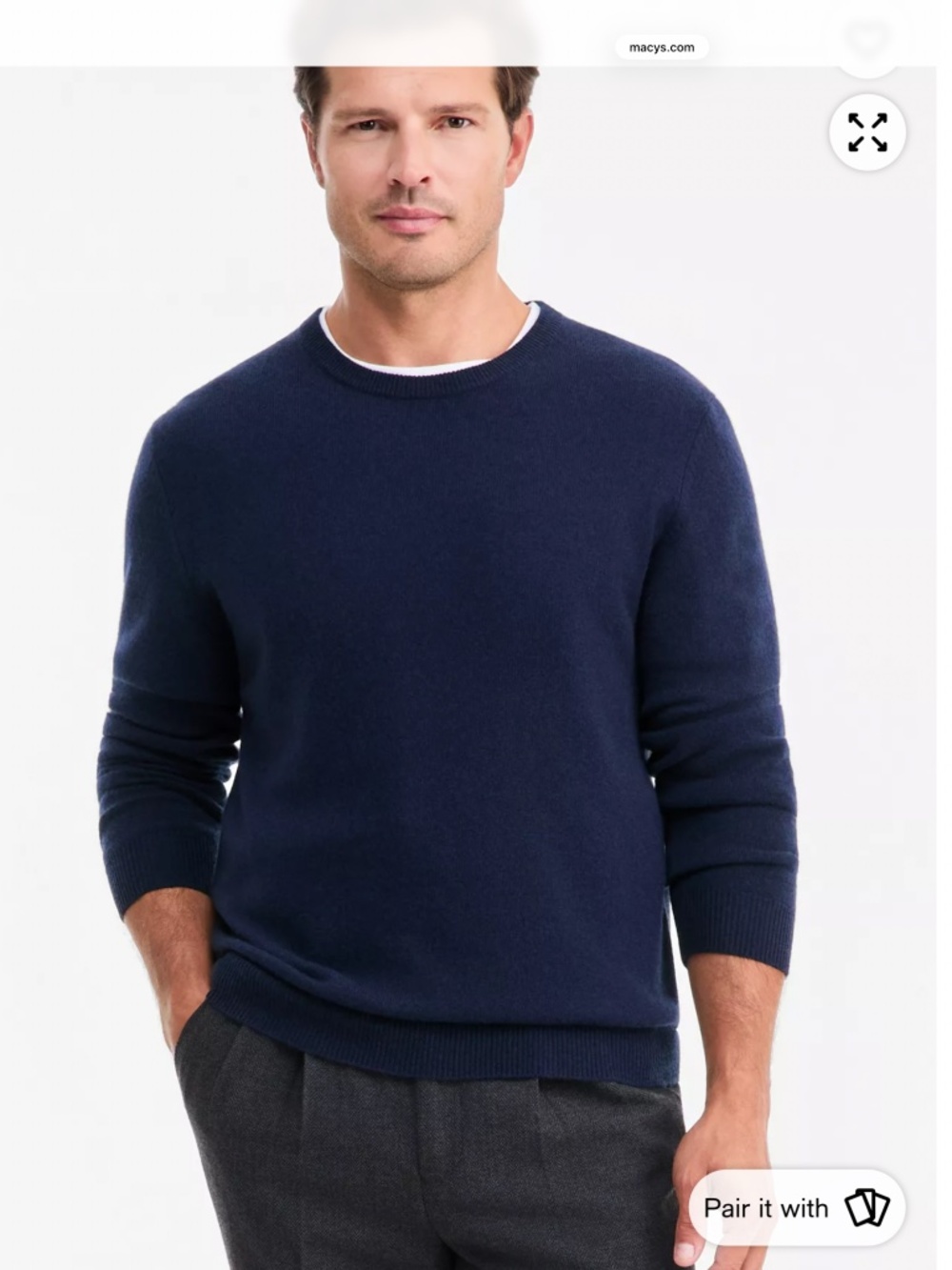 Mens Club Room 100% Cashmere Sweater inBlue